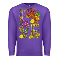 Purple Love Crawfish Mardi Gras Premium Sweatshirt - BundleAndBundleShop