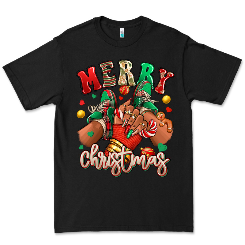 Merry Christmas Black Girl Sneakers Premium Tee by RanaPortraitStore | Teevron