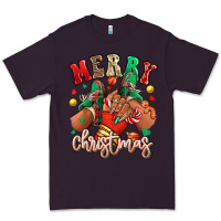Plum Merry Christmas black girl sneakers Premium Tee - RanaPortraitStore