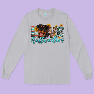 Love Rottweilers Long Sleeve Tee Designed By Artiststas