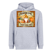 Heather Grey Pumpkin Spice Everything Nice Gnome Heavyweight Hoodie - MaliasSmallBusiness