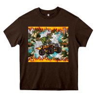 Chocolate Brown monster truck dinosaur t rex tumbler Heavy Core Tee - Artiststas
