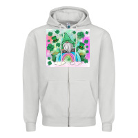 Dove Grey st patrick's gnome Zipper Hoodie - MaliasSmallBusiness
