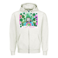 Oatmeal Heather st patrick's gnome Zipper Hoodie - MaliasSmallBusiness