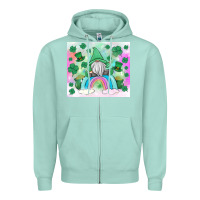 Seafoam st patrick's gnome Zipper Hoodie - MaliasSmallBusiness