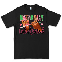 Black Naturally unbothered afro nails Premium Tee - RanaPortraitStore