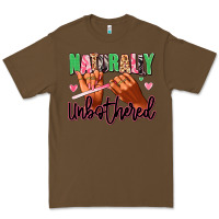 Cacao Naturally unbothered afro nails Premium Tee - RanaPortraitStore