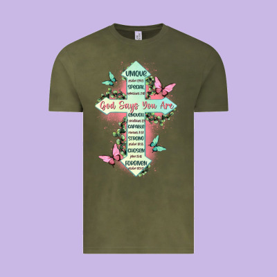 God Says You Are Cross Vintage Tee Designed By Jahusdesignshop