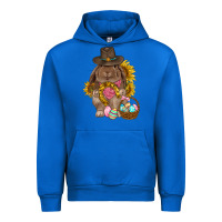 Cobalt Western Rabbit with sunflowers Easter Day Urban Hoodie - HowdyJamesFarm