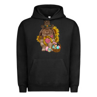 Pigment Black Western Rabbit with sunflowers Easter Day Urban Hoodie - HowdyJamesFarm