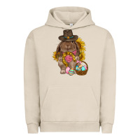 Pigment French Oak Western Rabbit with sunflowers Easter Day Urban Hoodie - HowdyJamesFarm