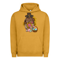 Pigment Peanut Butter Western Rabbit with sunflowers Easter Day Urban Hoodie - HowdyJamesFarm