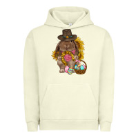 Pigment Pistachio Western Rabbit with sunflowers Easter Day Urban Hoodie - HowdyJamesFarm