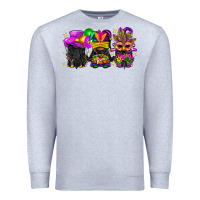 Heather Grey Mardi Gras afro gnomies Premium Sweatshirt - BundleAndBundleShop