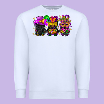 Mardi Gras Afro Gnomies Premium Sweatshirt Designed By Bundleandbundleshop