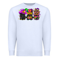 White Mardi Gras afro gnomies Premium Sweatshirt - BundleAndBundleShop