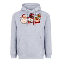 Heather Grey santa snowman reindeer Heavyweight Hoodie - MaliasSmallBusiness