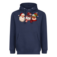 Navy santa snowman reindeer Heavyweight Hoodie - MaliasSmallBusiness