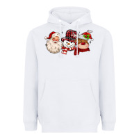 White santa snowman reindeer Heavyweight Hoodie - MaliasSmallBusiness