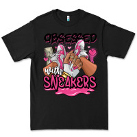Black Obsessed with sneakers pink afro woman Premium Tee - RanaPortraitStore