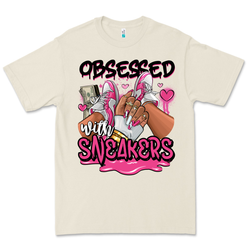 Obsessed With Sneakers Pink Afro Woman Premium Tee by RanaPortraitStore | Teevron