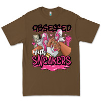 Cacao Obsessed with sneakers pink afro woman Premium Tee - RanaPortraitStore
