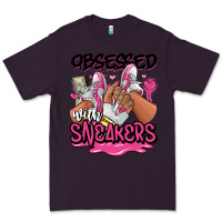 Plum Obsessed with sneakers pink afro woman Premium Tee - RanaPortraitStore