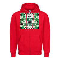 Red not lucky just blessed Zipper Hoodie - MaliasSmallBusiness