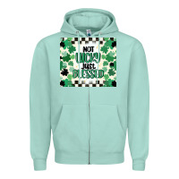 Seafoam not lucky just blessed Zipper Hoodie - MaliasSmallBusiness