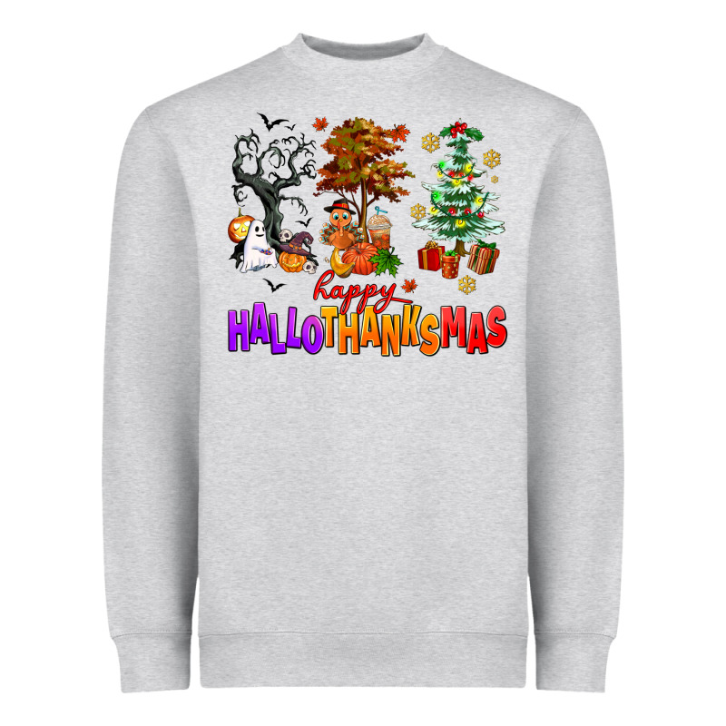 Happy Hallothanksmas Trees Heavyweight Sweatshirt by AdoDesignShop | Teevron