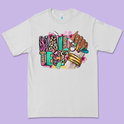 Premium Tee Nail Tech afro nail art
