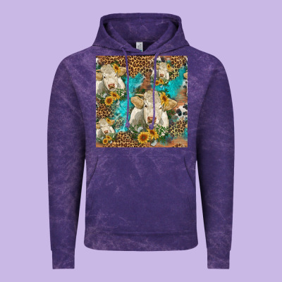 Sunflowers Charolais Cow Seamless Pattern Vintage Hoodie Designed By Hra Design Shop