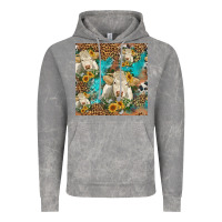 Cloud Rock sunflowers charolais cow seamless pattern Vintage Hoodie - HRA Design Shop