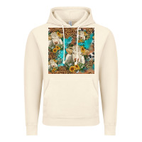 Vintage Artic sunflowers charolais cow seamless pattern Vintage Hoodie - HRA Design Shop