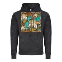 Vintage Black sunflowers charolais cow seamless pattern Vintage Hoodie - HRA Design Shop