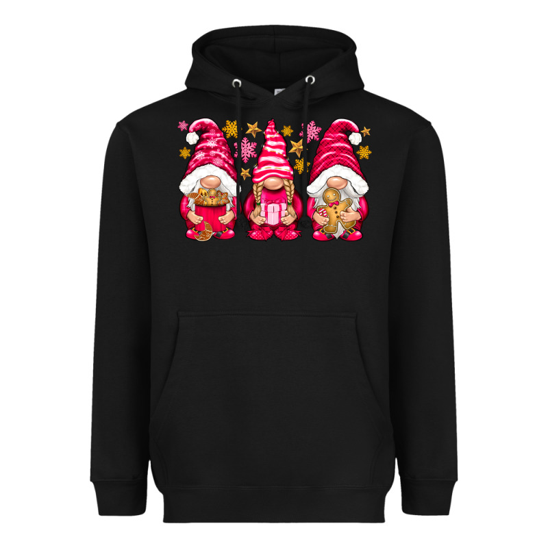 Pink Christmas Gnomes Heavyweight Hoodie by NancyCooperArtShop | Teevron