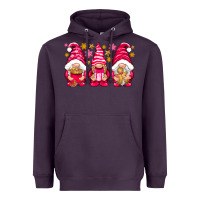 Plum Pink Christmas gnomes Heavyweight Hoodie - NancyCooperArtShop