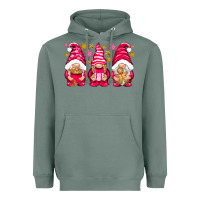 Sage Pink Christmas gnomes Heavyweight Hoodie - NancyCooperArtShop