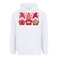 White Pink Christmas gnomes Heavyweight Hoodie - NancyCooperArtShop