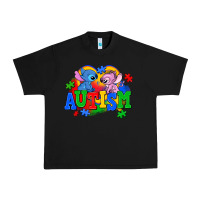 Black autism stitch with lilo Urban Heavy Tee - AdoDesignShop