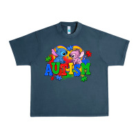Midnight Navy autism stitch with lilo Urban Heavy Tee - AdoDesignShop