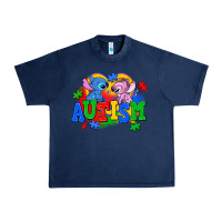 Navy autism stitch with lilo Urban Heavy Tee - AdoDesignShop