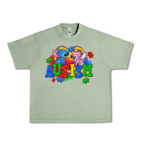 Oil Green autism stitch with lilo Urban Heavy Tee - AdoDesignShop