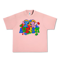 Salmon autism stitch with lilo Urban Heavy Tee - AdoDesignShop