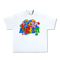 White autism stitch with lilo Urban Heavy Tee - AdoDesignShop