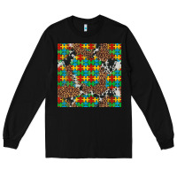 Black western autism seamless pattern Long Sleeve Tee - Artiststas