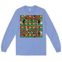 Colony Blue western autism seamless pattern Long Sleeve Tee - Artiststas