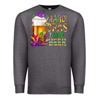 Charcoal Heather Mardi Gras and beer Premium Sweatshirt - BundleAndBundleShop