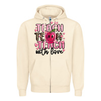 Sandshell teach teach teach with love Zipper Hoodie - MaliasSmallBusiness