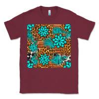 Burgundy leopard gemstone seamless pattern Classic Tee - BundleAndBundleShop